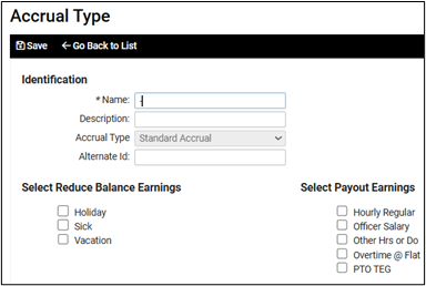Accrual type 1
