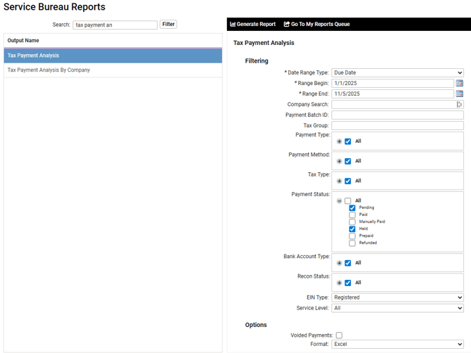 Pending Tax Payment Review